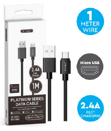 Cavo USB 2.0 Micro USB 1mt 2.4A
